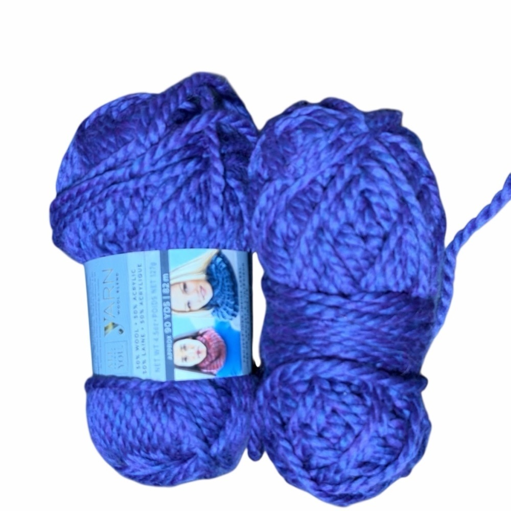 Vibrant Purple Yarn Skeins